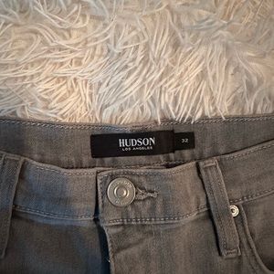 HUDSON JEANS| SKINNY GREY DENIM WITH ZIPPER ANKLE| SIZE:32